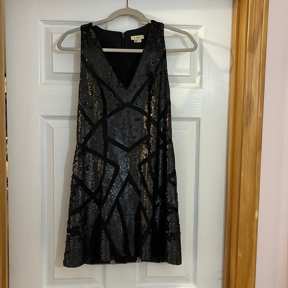 Black Sequin Cocktail Dress